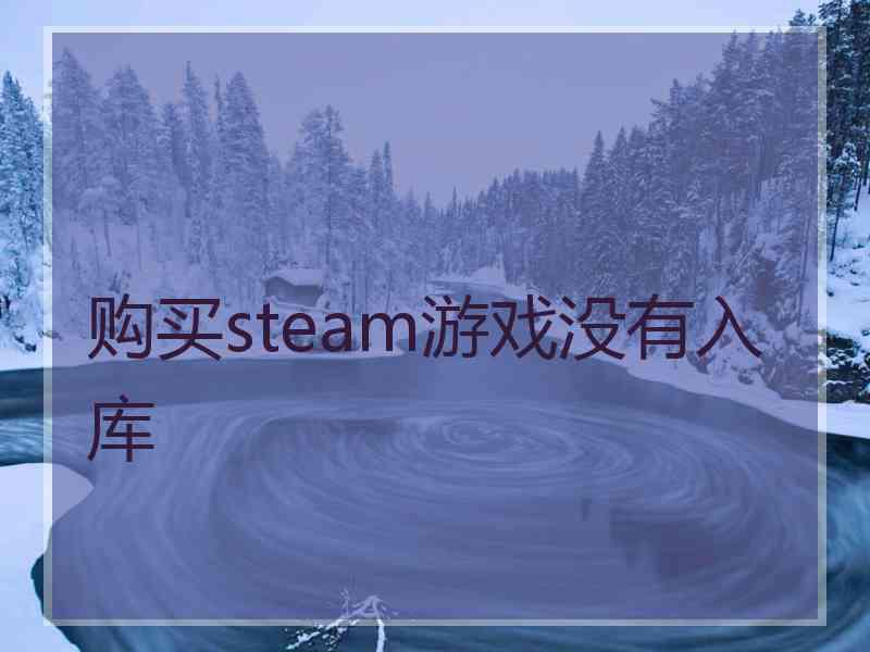 购买steam游戏没有入库