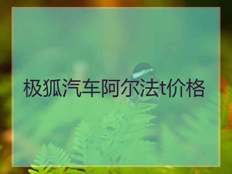 极狐汽车阿尔法t价格