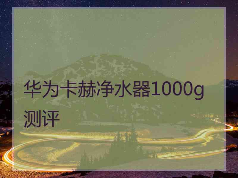 华为卡赫净水器1000g测评