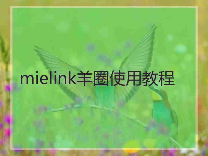 mielink羊圈使用教程