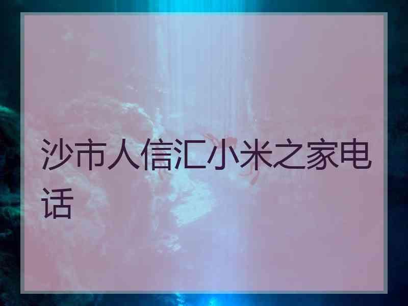 沙市人信汇小米之家电话