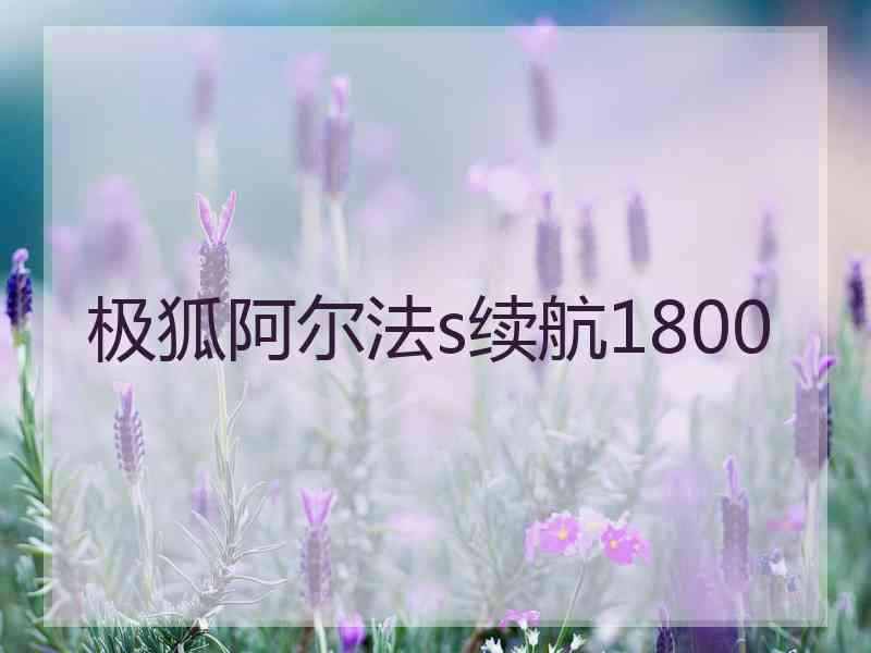 极狐阿尔法s续航1800