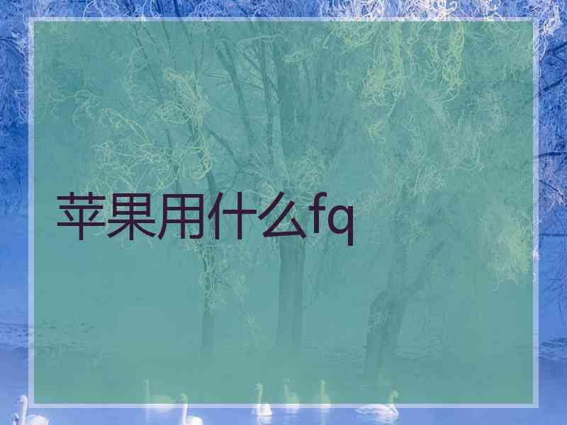 苹果用什么fq