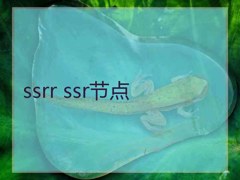 ssrr ssr节点