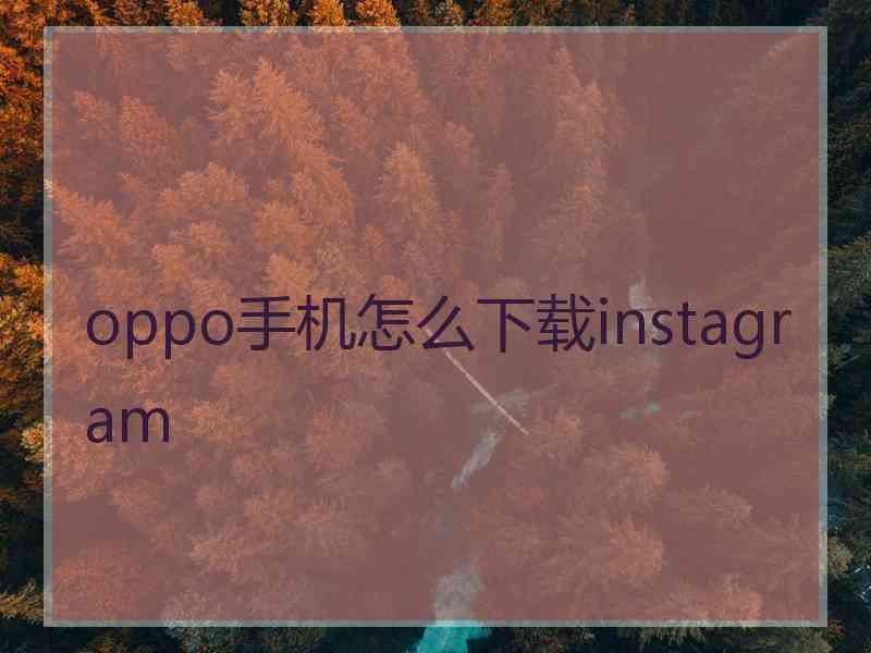 oppo手机怎么下载instagram