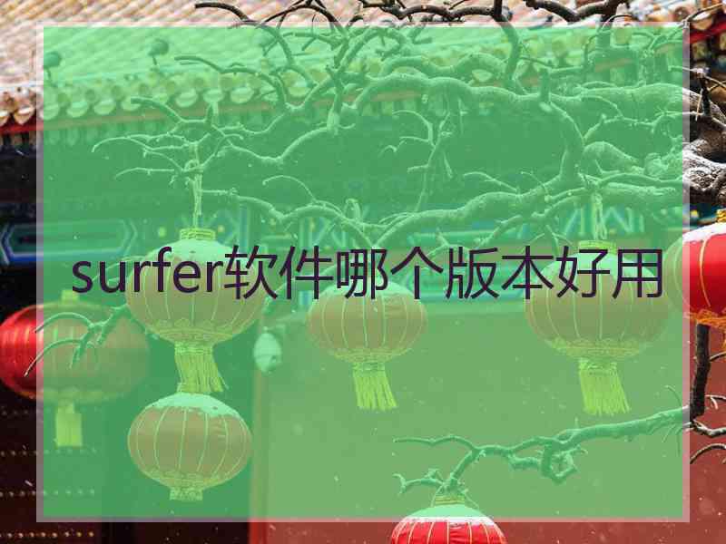 surfer软件哪个版本好用