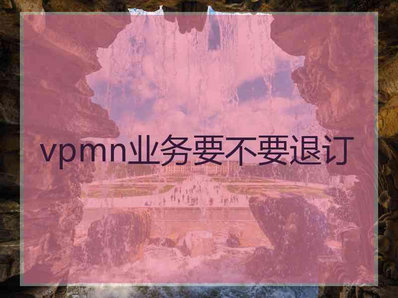 vpmn业务要不要退订