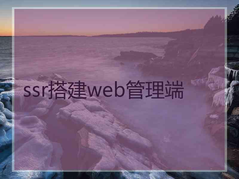 ssr搭建web管理端