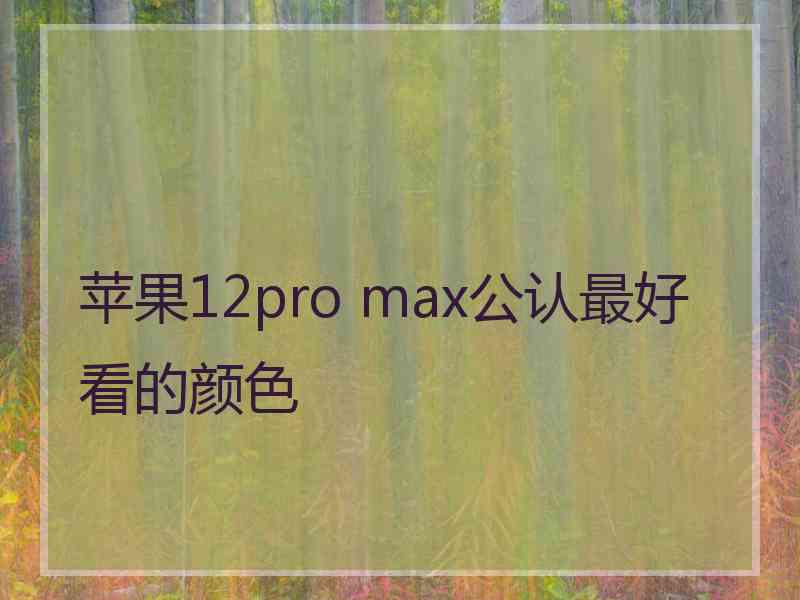 苹果12pro max公认最好看的颜色