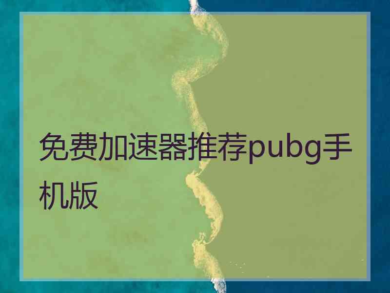 免费加速器推荐pubg手机版