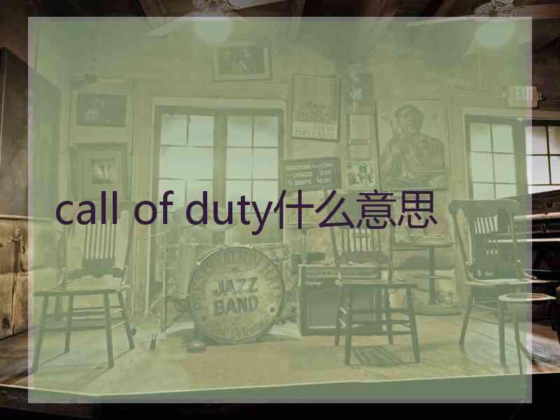 call of duty什么意思