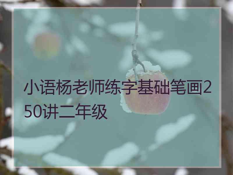 小语杨老师练字基础笔画250讲二年级