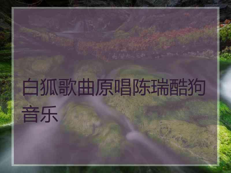 白狐歌曲原唱陈瑞酷狗音乐