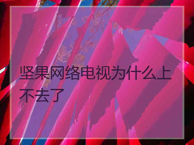 坚果网络电视为什么上不去了