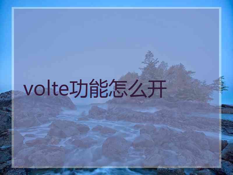 volte功能怎么开