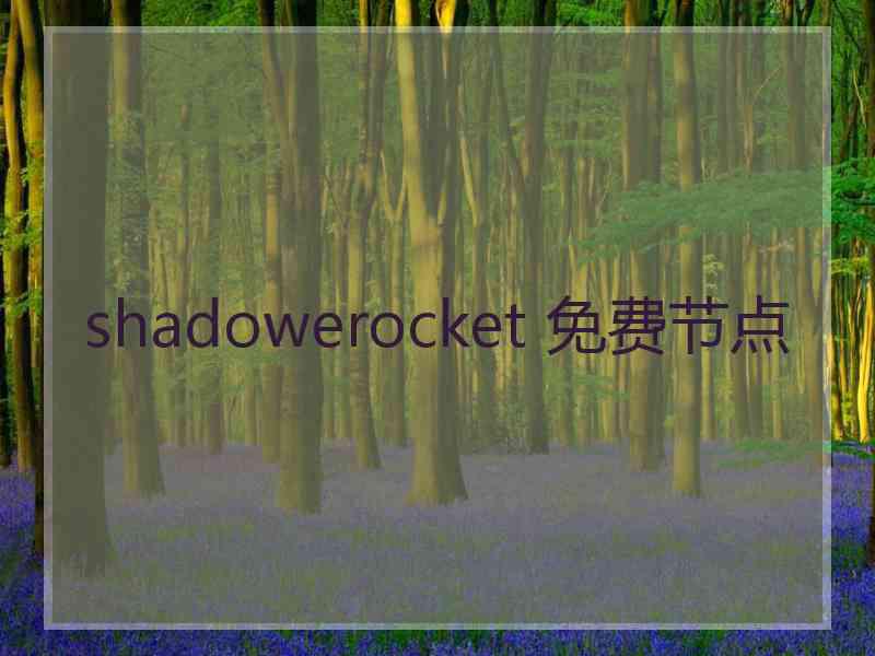 shadowerocket 免费节点