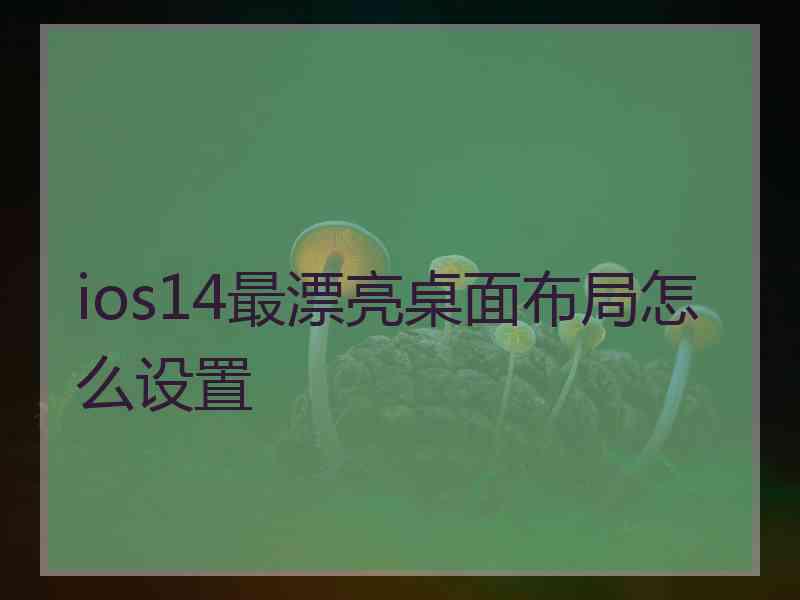 ios14最漂亮桌面布局怎么设置