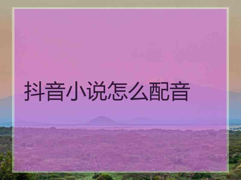 抖音小说怎么配音