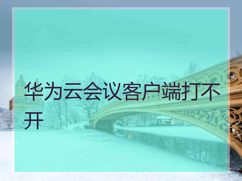 华为云会议客户端打不开