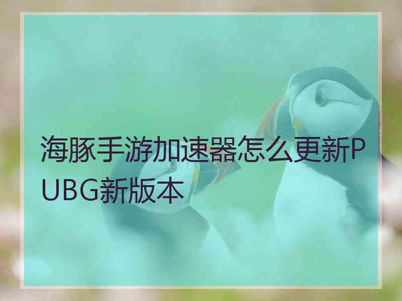 海豚手游加速器怎么更新PUBG新版本