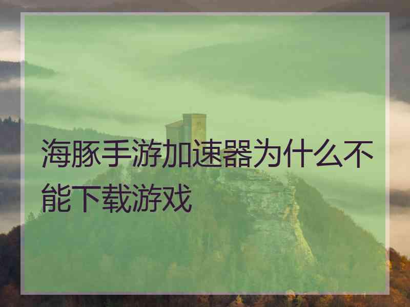 海豚手游加速器为什么不能下载游戏