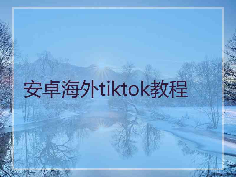 安卓海外tiktok教程