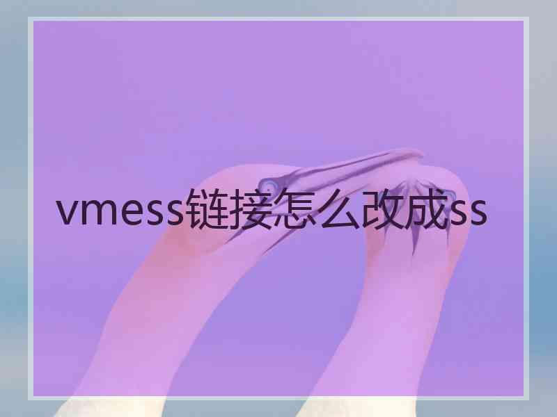 vmess链接怎么改成ss