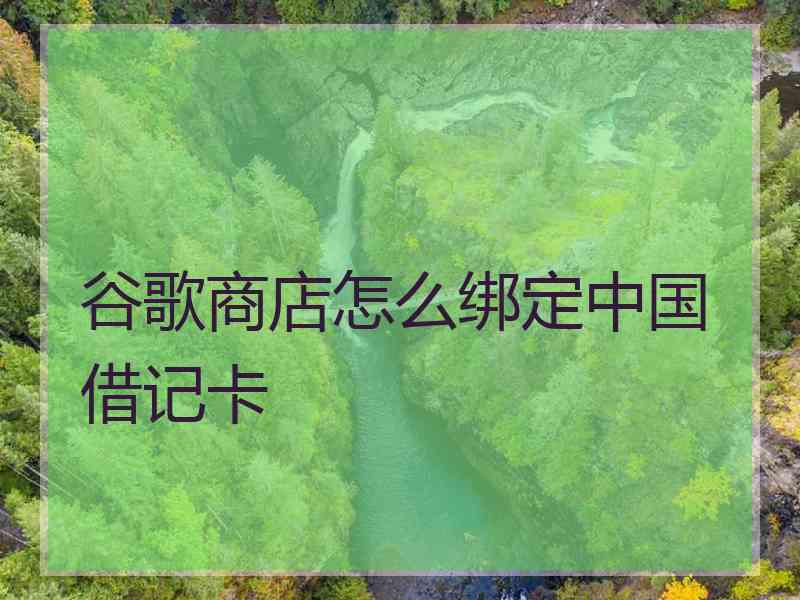 谷歌商店怎么绑定中国借记卡