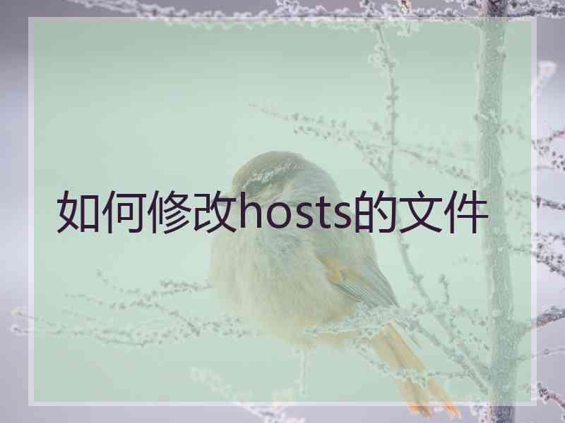 如何修改hosts的文件