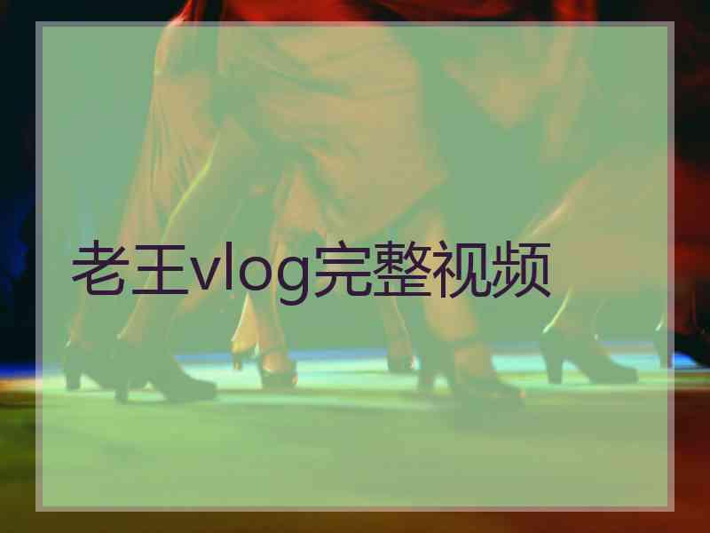 老王vlog完整视频