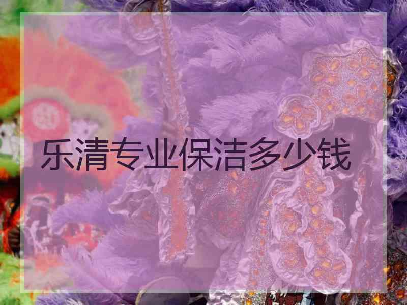 乐清专业保洁多少钱