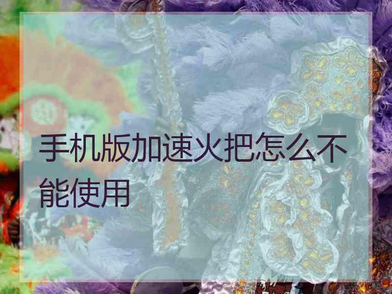 手机版加速火把怎么不能使用