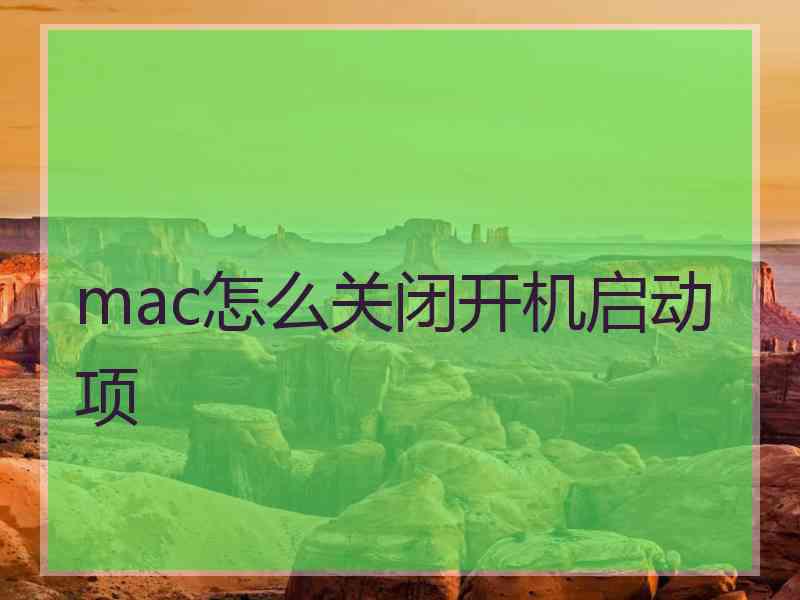 mac怎么关闭开机启动项