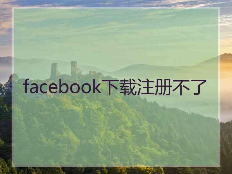 facebook下载注册不了