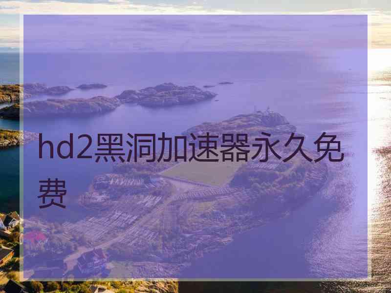 hd2黑洞加速器永久免费