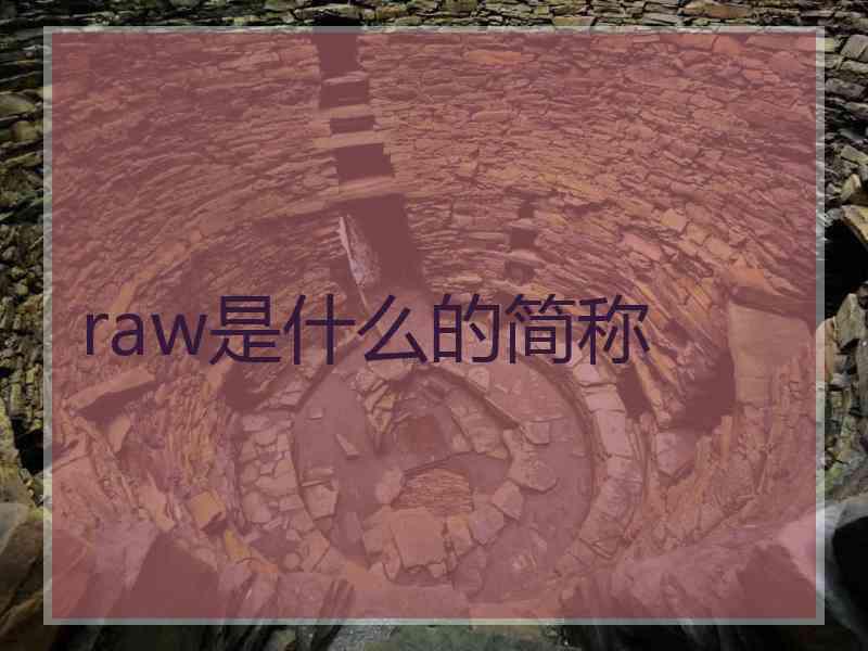 raw是什么的简称