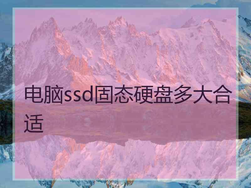 电脑ssd固态硬盘多大合适