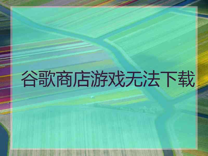 谷歌商店游戏无法下载