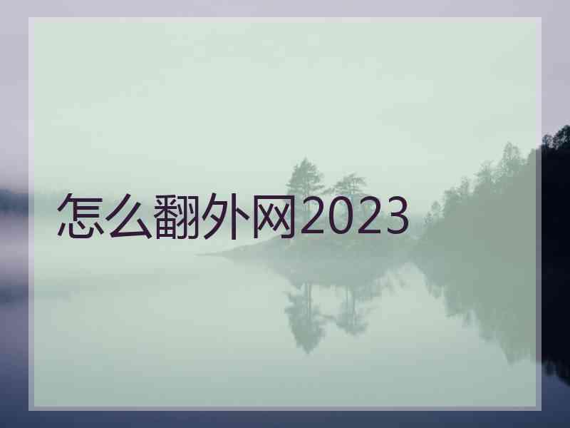 怎么翻外网2023