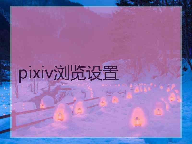 pixiv浏览设置