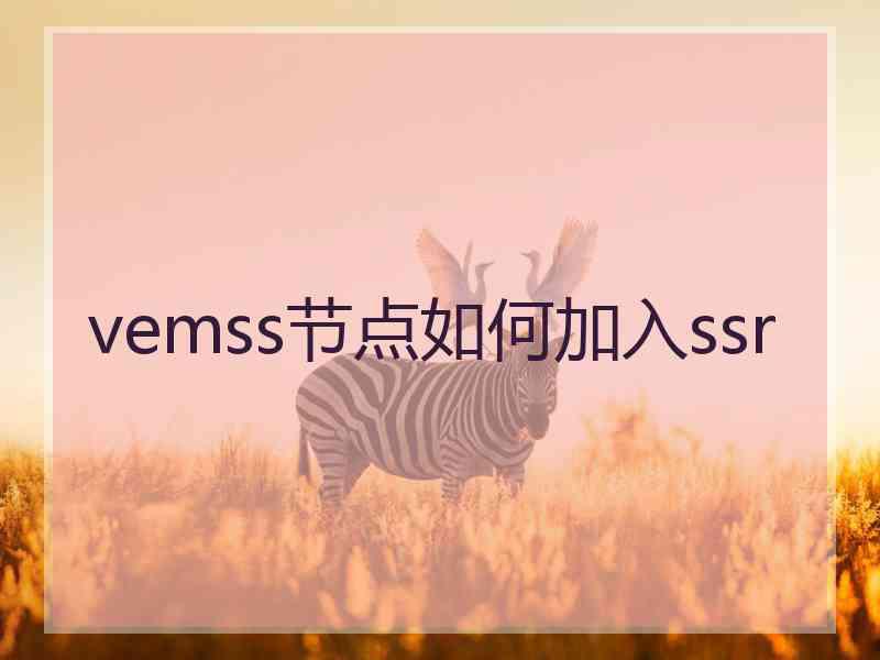 vemss节点如何加入ssr