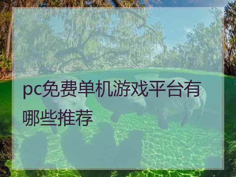 pc免费单机游戏平台有哪些推荐