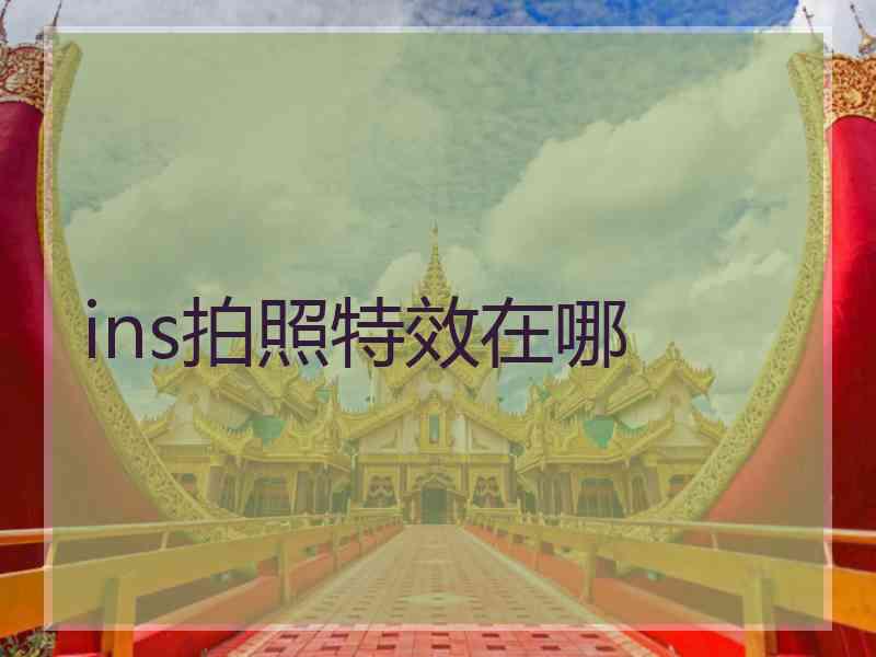 ins拍照特效在哪