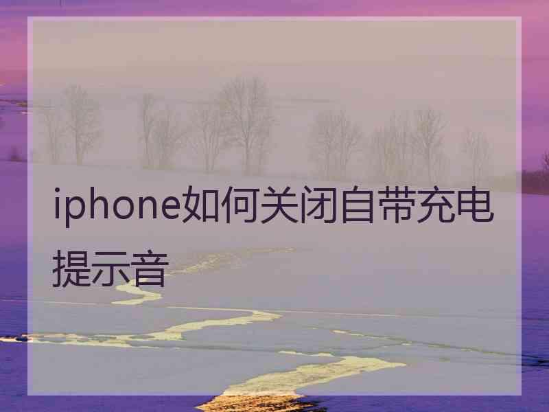 iphone如何关闭自带充电提示音