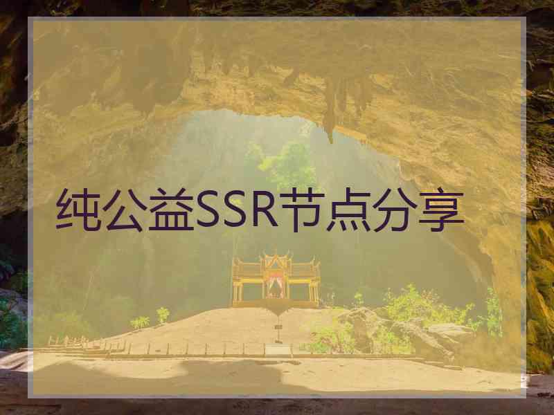 纯公益SSR节点分享