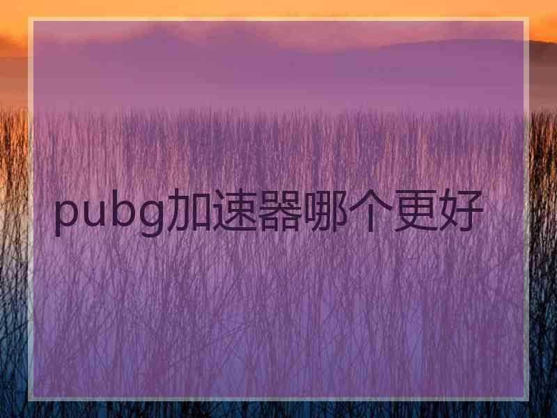 pubg加速器哪个更好