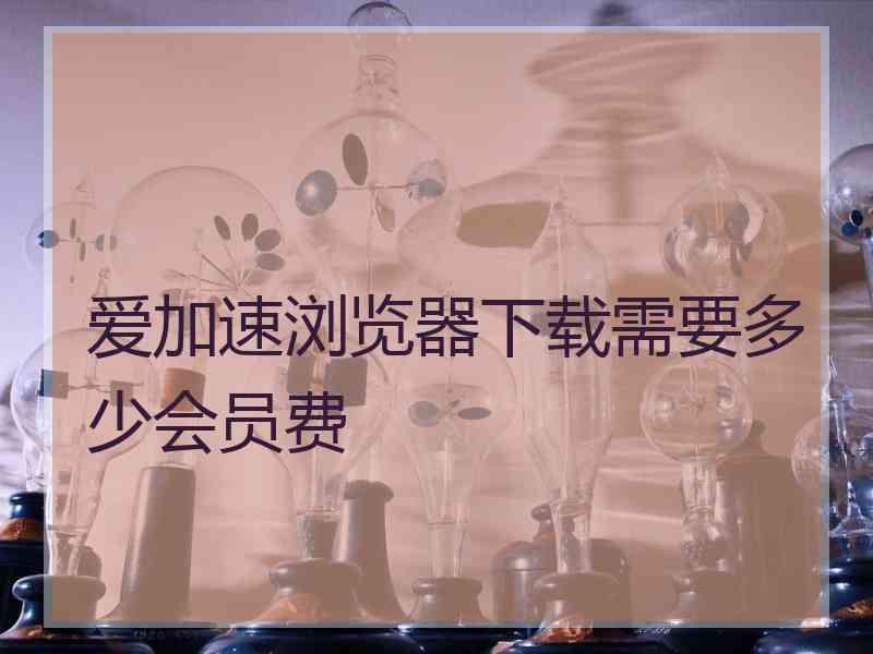 爱加速浏览器下载需要多少会员费