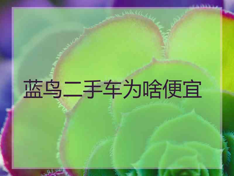 蓝鸟二手车为啥便宜