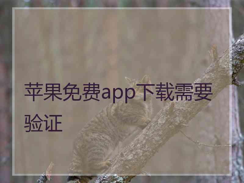 苹果免费app下载需要验证