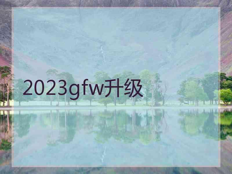 2023gfw升级